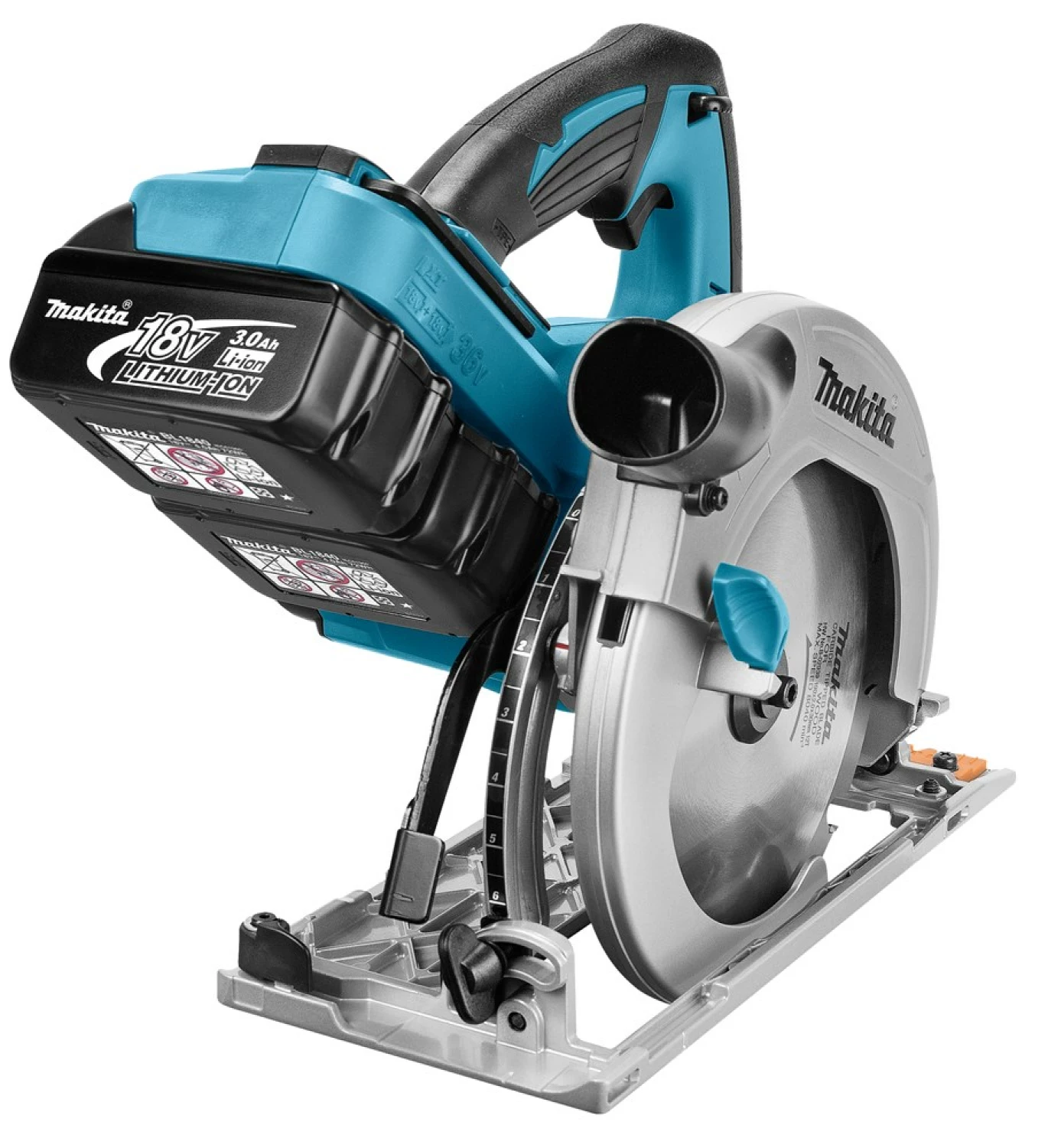 Makita DHS710RF2J 36V (2x 18V) Li-Ion Accu cirkelzaag set (2x 3.0Ah accu) in Mbox - 190mm-image