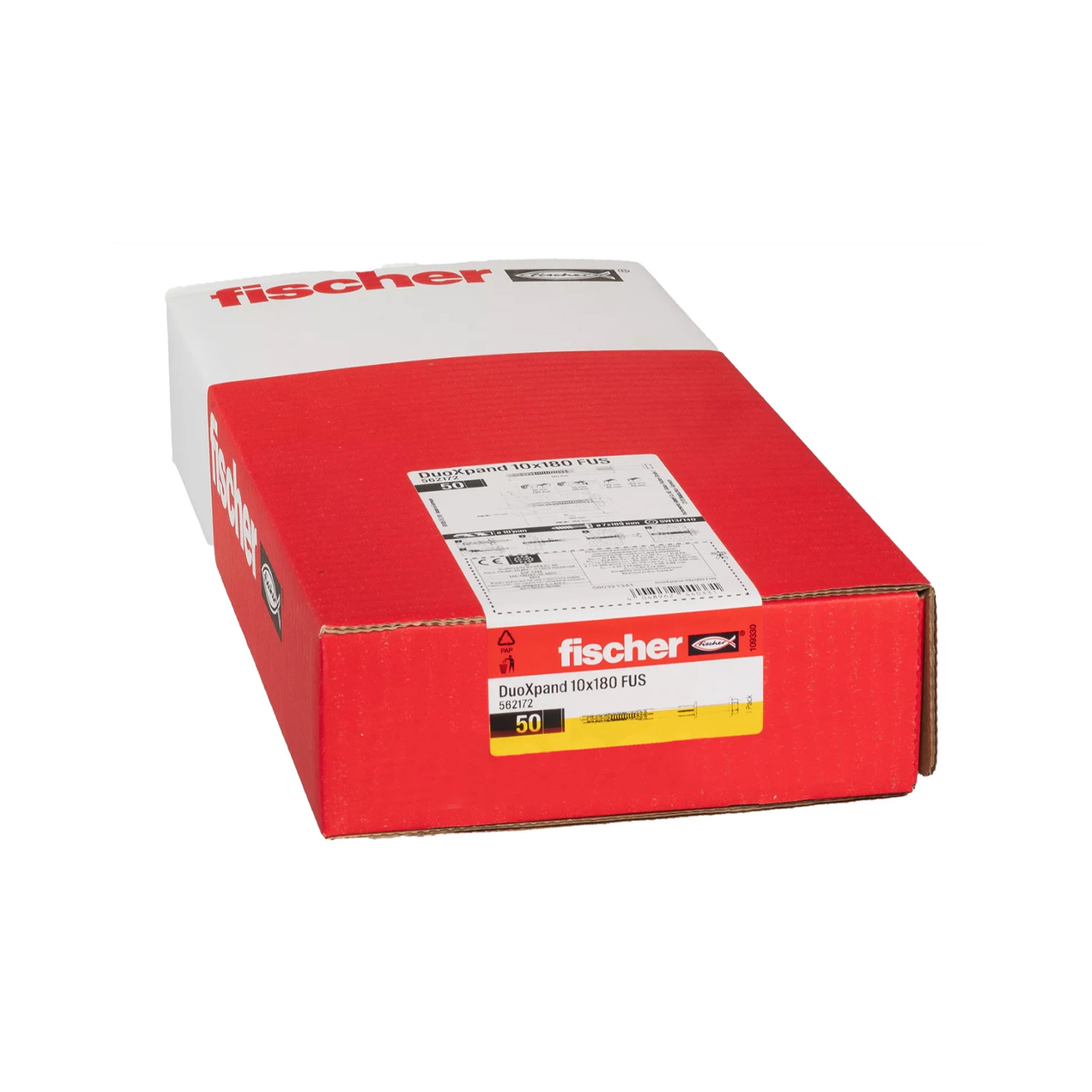 Fischer 562172 Constructieplug DuoXpand - 10 x 180 FUS - TX40/SW13 - zeskant schroef (50st)-image