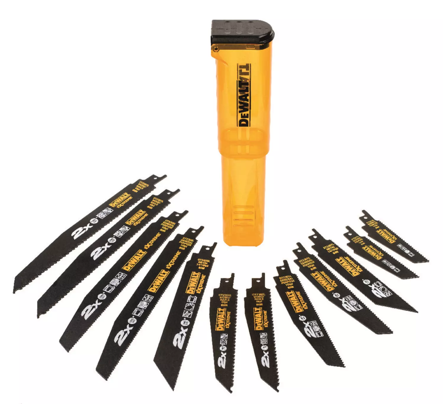 DeWALT DT2441L 12 delige Reciprozaagbladen set in koker - Hout/Metaal/Hout met spijkers-image