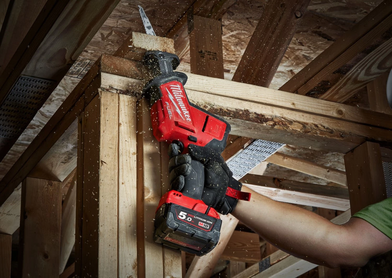 Milwaukee M18 FHZ-502X 18V Li-Ion accu Reciprozaag set (2x 5,0Ah accu) in HD Box - 22mm-image