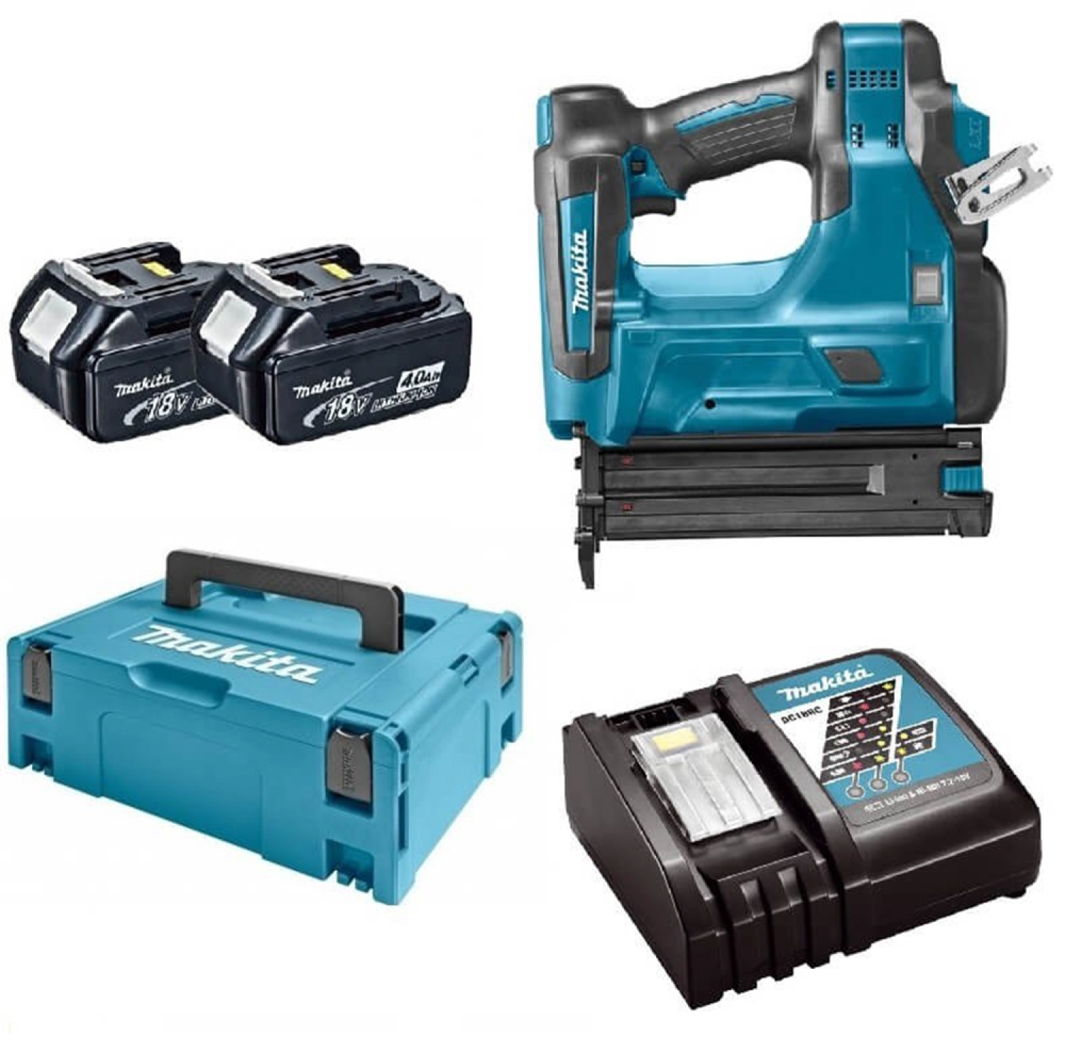 Makita DBN500RMJ Cloueur à mini-brad sans-fil - 18V Li-ion - 2 batteries 4,0 Ah - MAKPAC - 15 à 50 mm-image