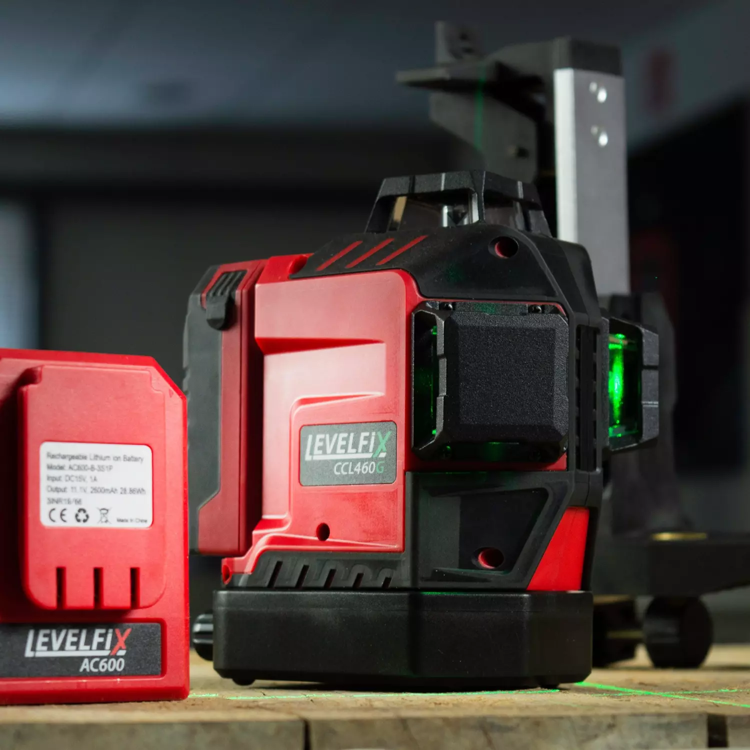Levelfix CCL460G SET Laser à cône 3D / laser à lignes croisées 3x360° avec trépied - Vert - 40 m-image