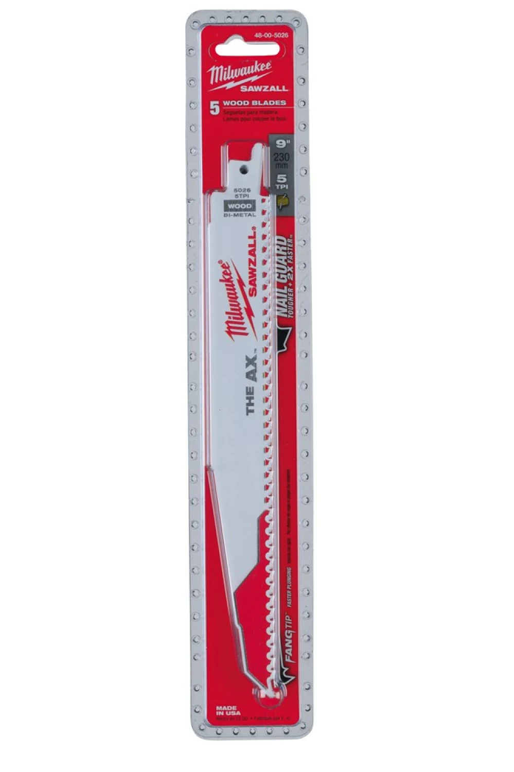 Milwaukee 48005026 Lame de scie sabre AX 150 / 5 - 3,2 mm (5 pièces) - 230mm-image