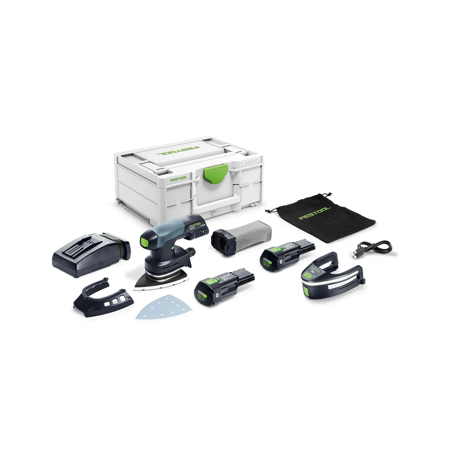 Festool DTSC 400 3,0 I-Plus Kit de ponceuse delta sans fil (2 x 3 Ah) dans un Systainer - 18 V - 100 x 150 mm