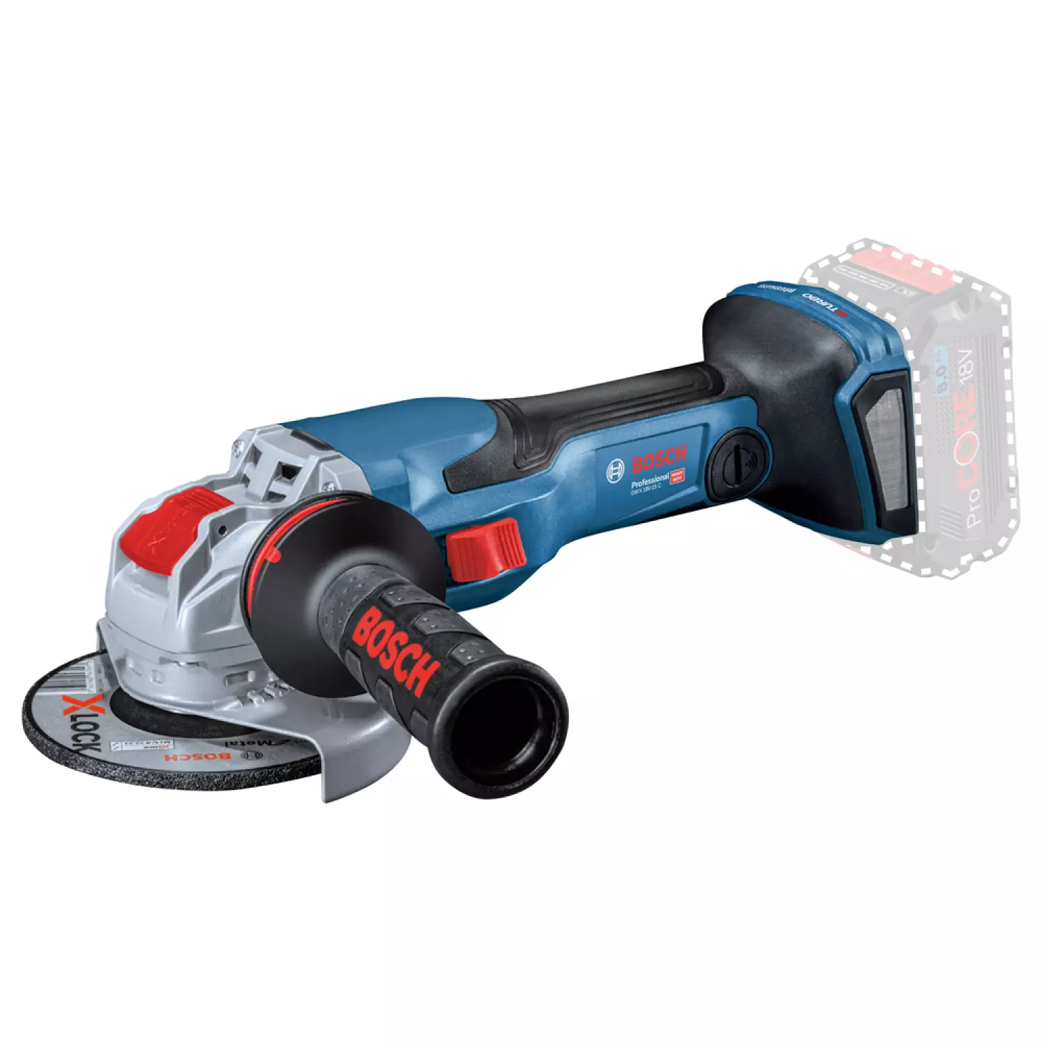 Bosch GWX 18V-15 C 18V batterie Li-Ion BiTurbo Meuleuse d'angle (2x 8,0Ah) dans L-Boxx - 125mm - sans balais-image