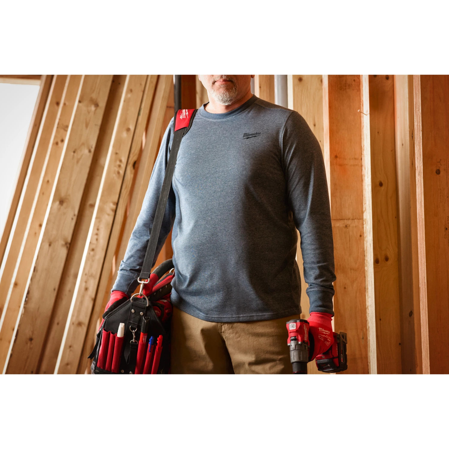 Milwaukee Hybride T-shirt lange mouw - blauw - S-image