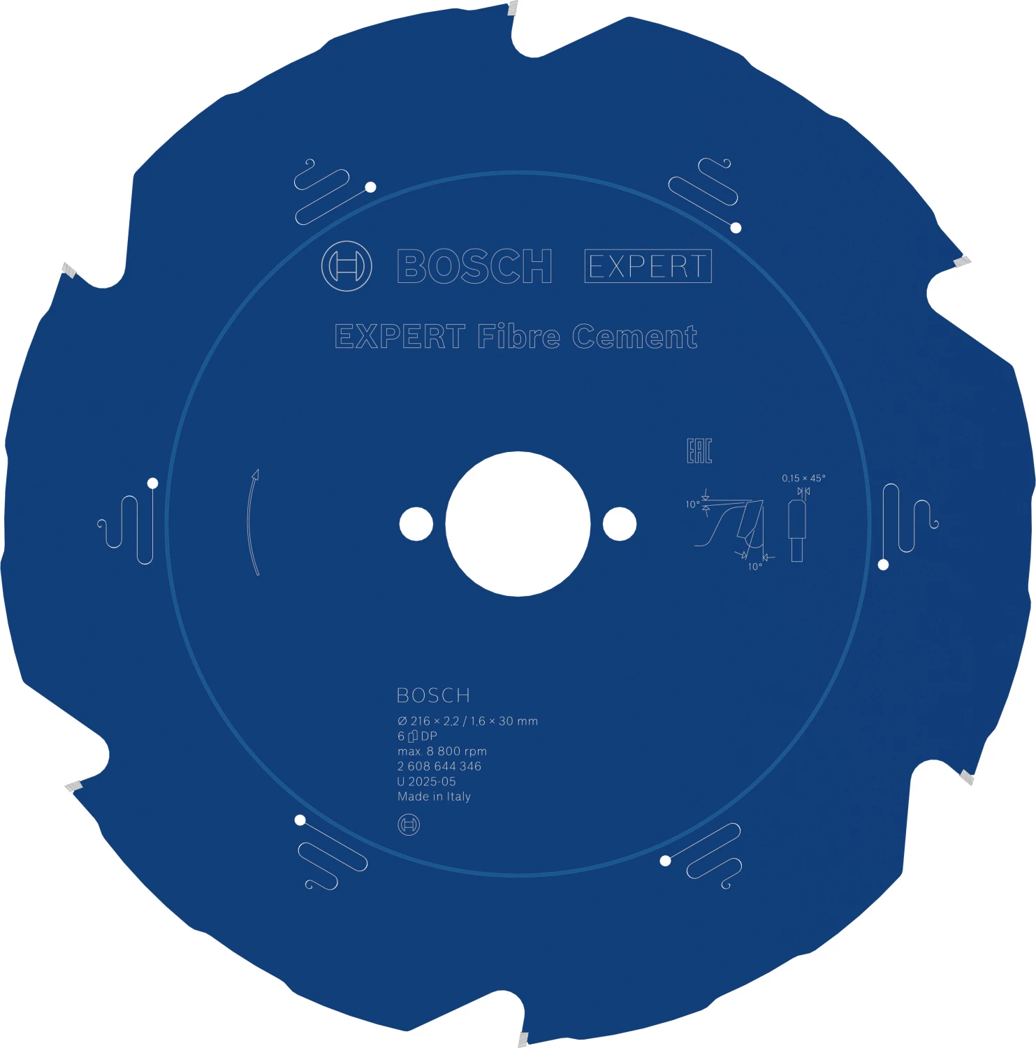 Bosch 2608644346 EXPERT cirkelzaagblad - 216 x 30 x 6T - vezelcementplaten-image