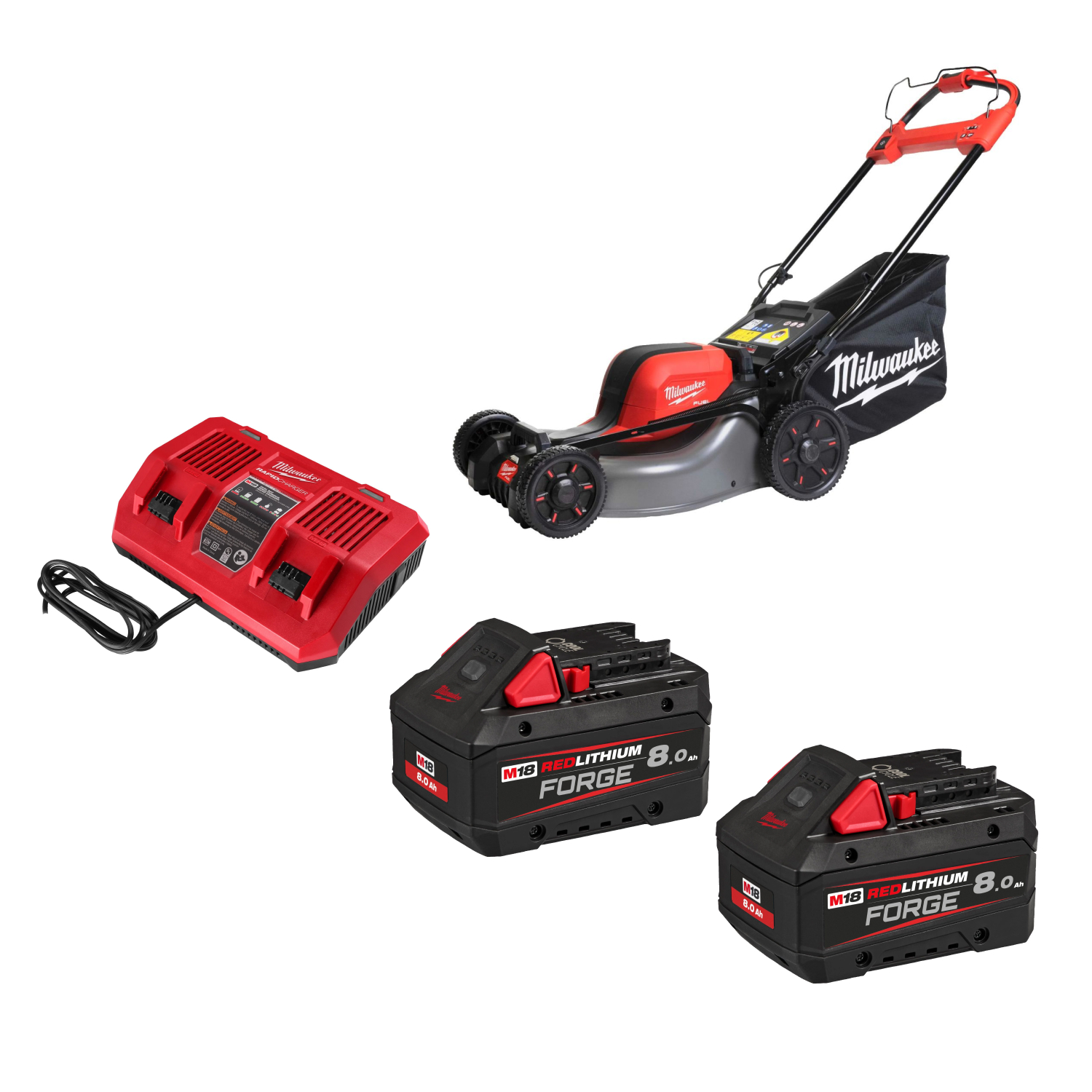 Milwaukee M18 F2LM46-802 FUEL 36V (2x 18V) Li-Ion accu zelfrijdende grasmaaier set (2x 8.0Ah Forge accu) - 46cm-image