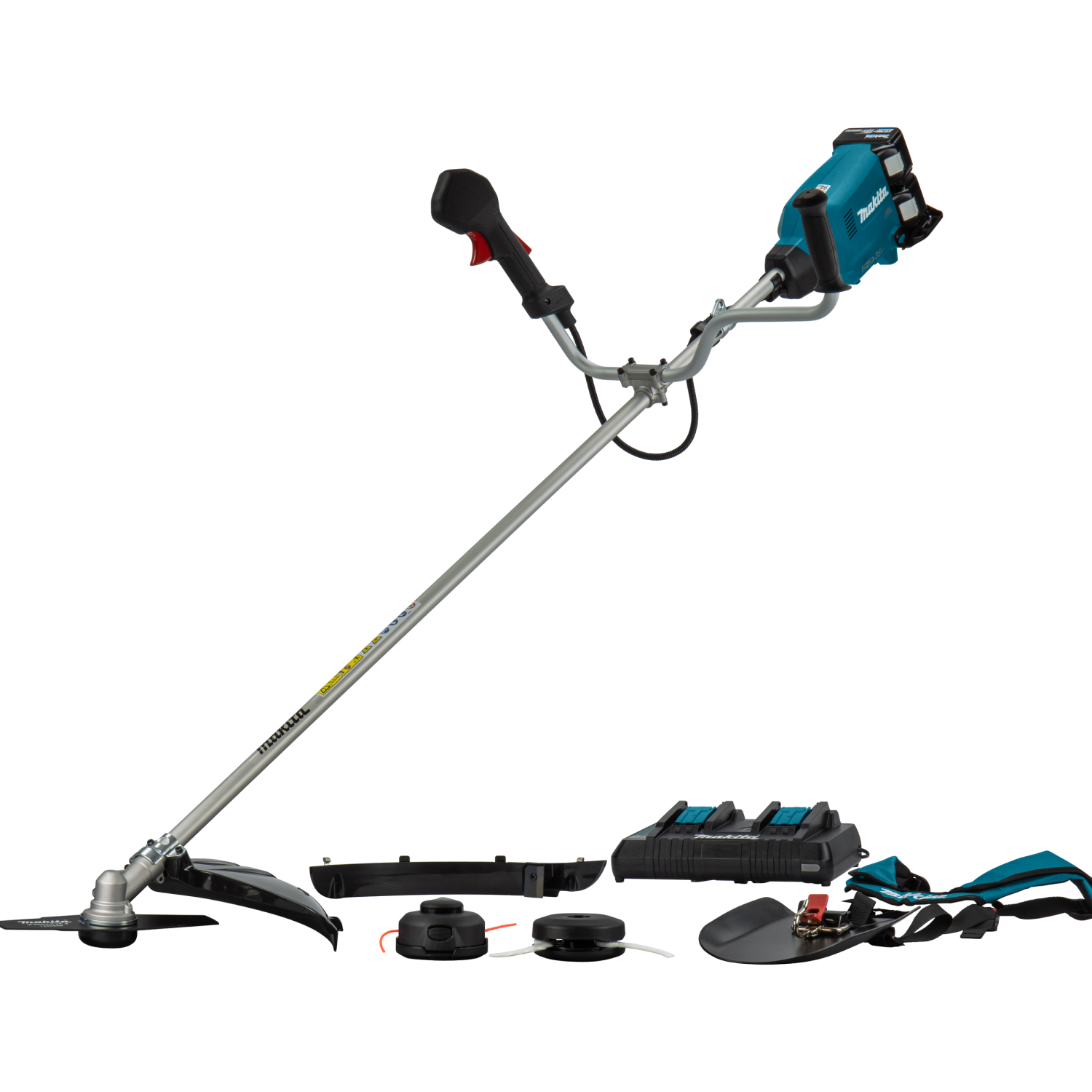 Makita DUR369APT2 36V (2x18V) Li-Ion accu grastrimmer / bosmaaier set (2x 5.0Ah accu) - U-greep - koolborstelloos-image