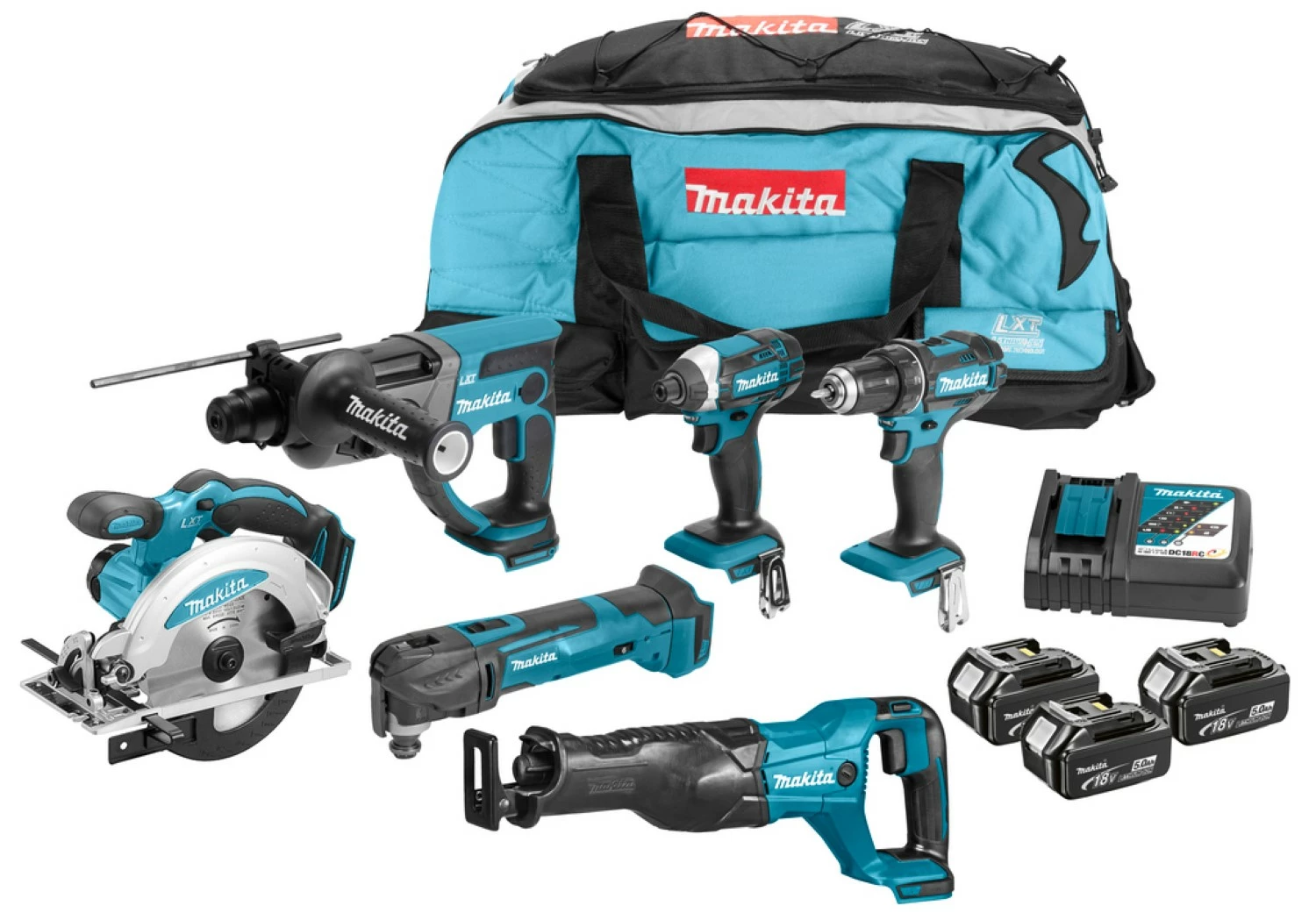 Makita DLX6038T 18V Li-Ion accu combiset (3x 5,0Ah accu) in Toolbag-image