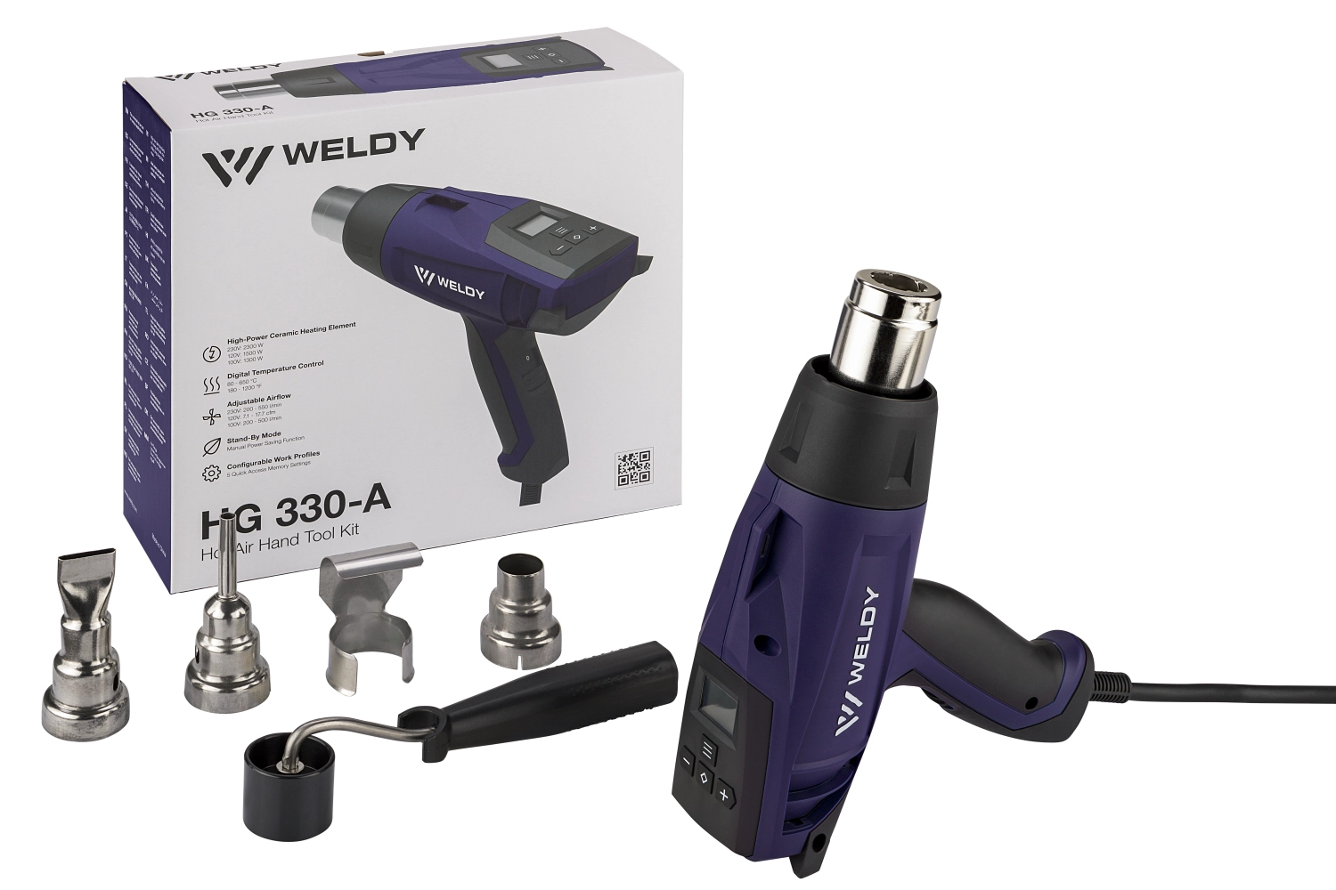 Weldy HG 330-A Heteluchtpistool incl. 4 mondstukken - 2300W-image