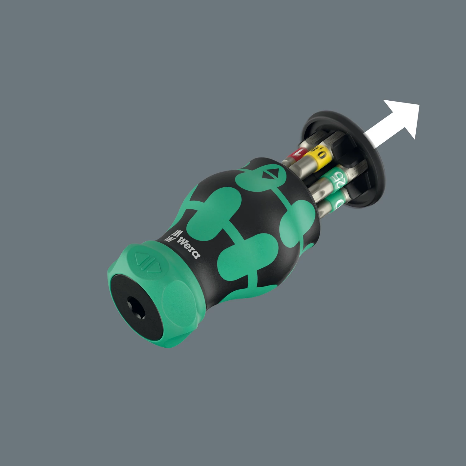 Wera 05008891001 Kraftform Kompakt Stubby Magazin RA 1 tournevis à embouts interchangeables - 6 en 1 multi-embouts - avec fonction cliquet-image