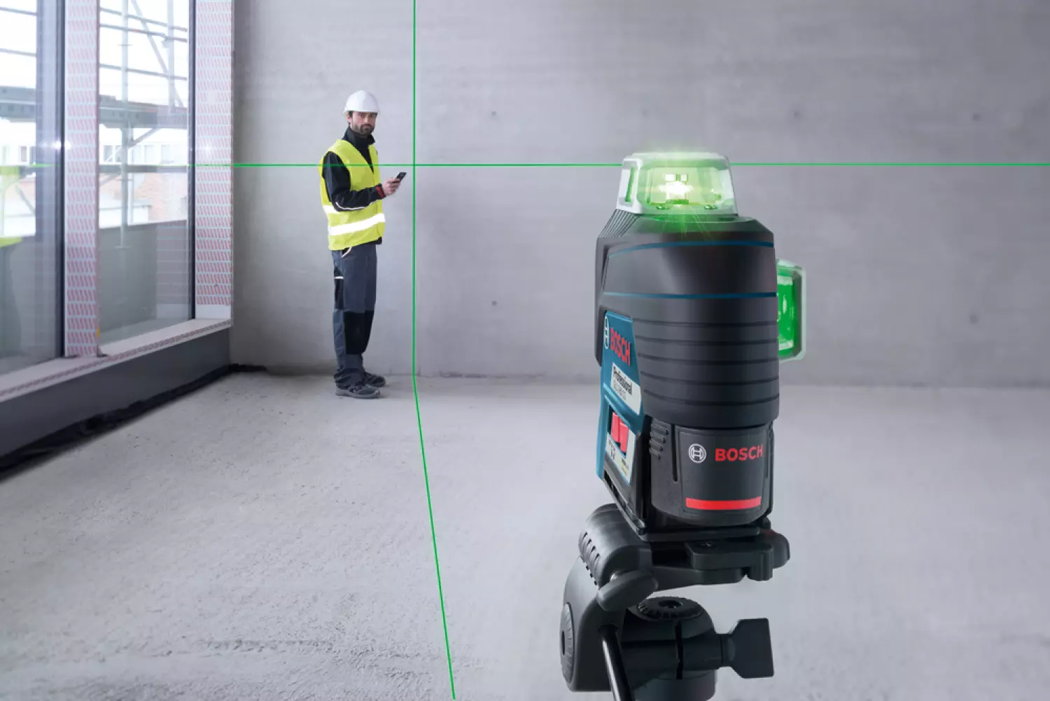 Bosch GLL 3-80 CG SOLO 12V Li-Ion Laser à lignes croisées avec batterie dans L-Boxx - Vert-image