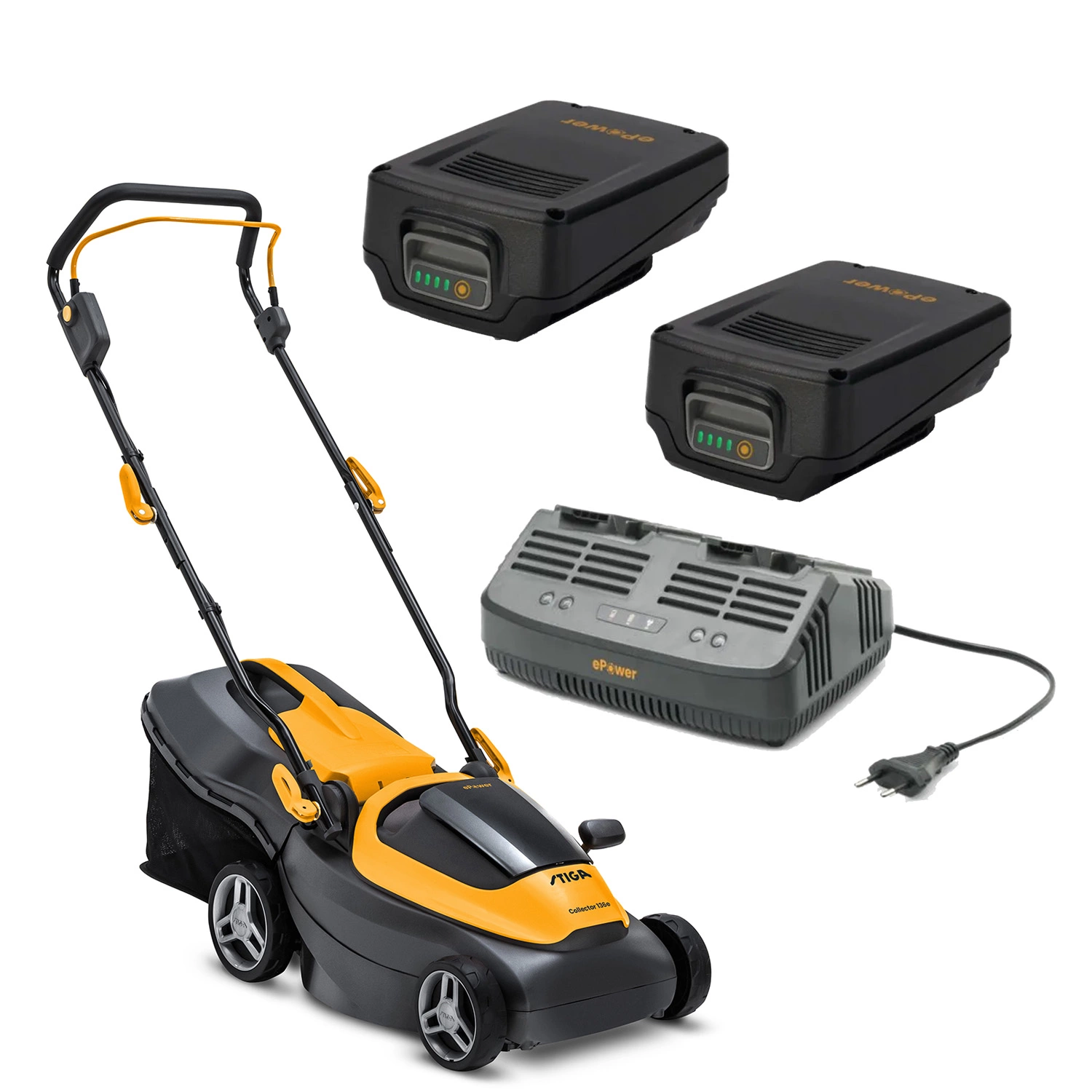 Stiga COLLECTOR 136e Kit tondeuse sans fil (2x 2.0Ah) - 35L - 250m²-image