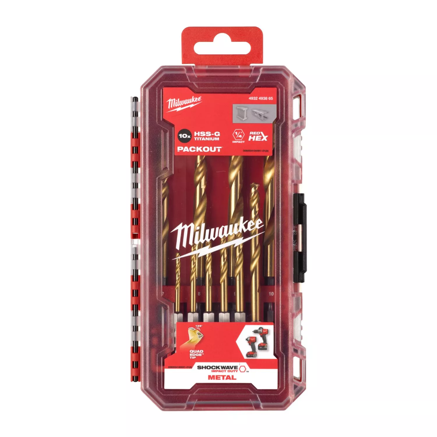 Milwaukee 4932493865 Jeu de 10 forets HSS-Tin pour métal 3-10 mm-image