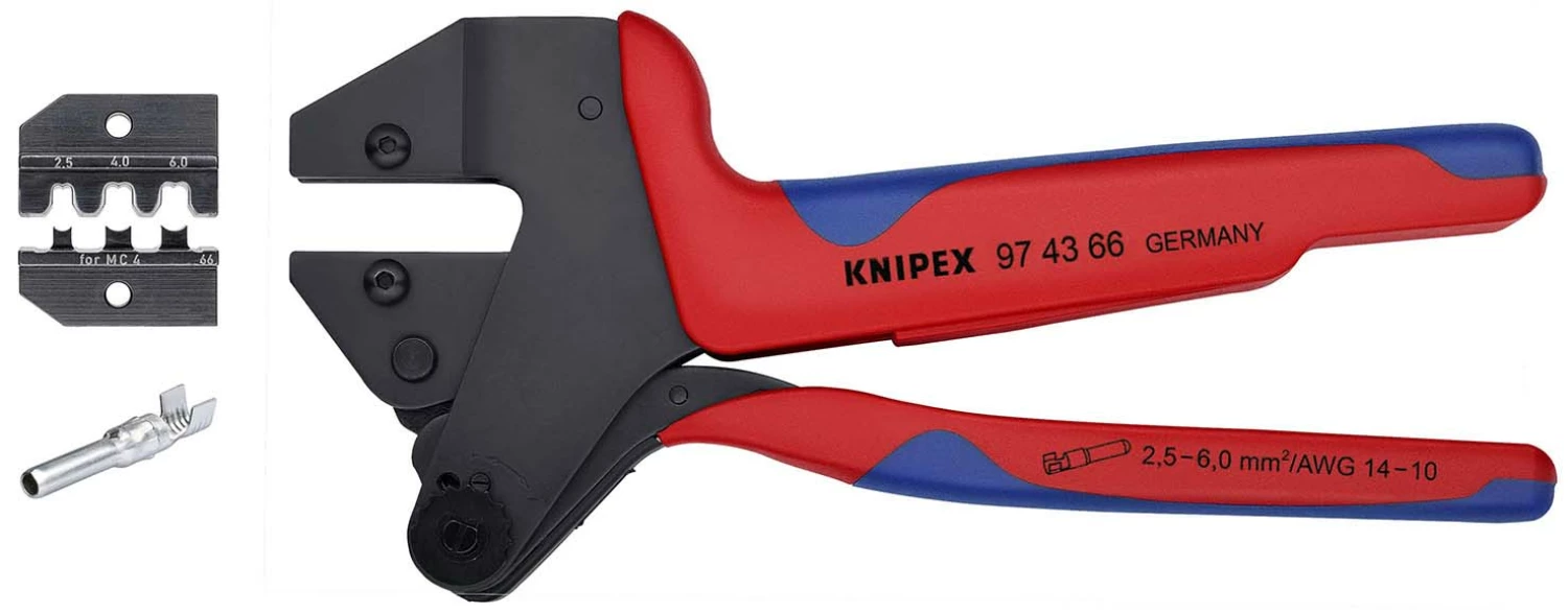 Knipex 97 43 66 MC4 Krimptang voor verwisselbare krimpprofielen - 2.5 / 4 / 6mm-image