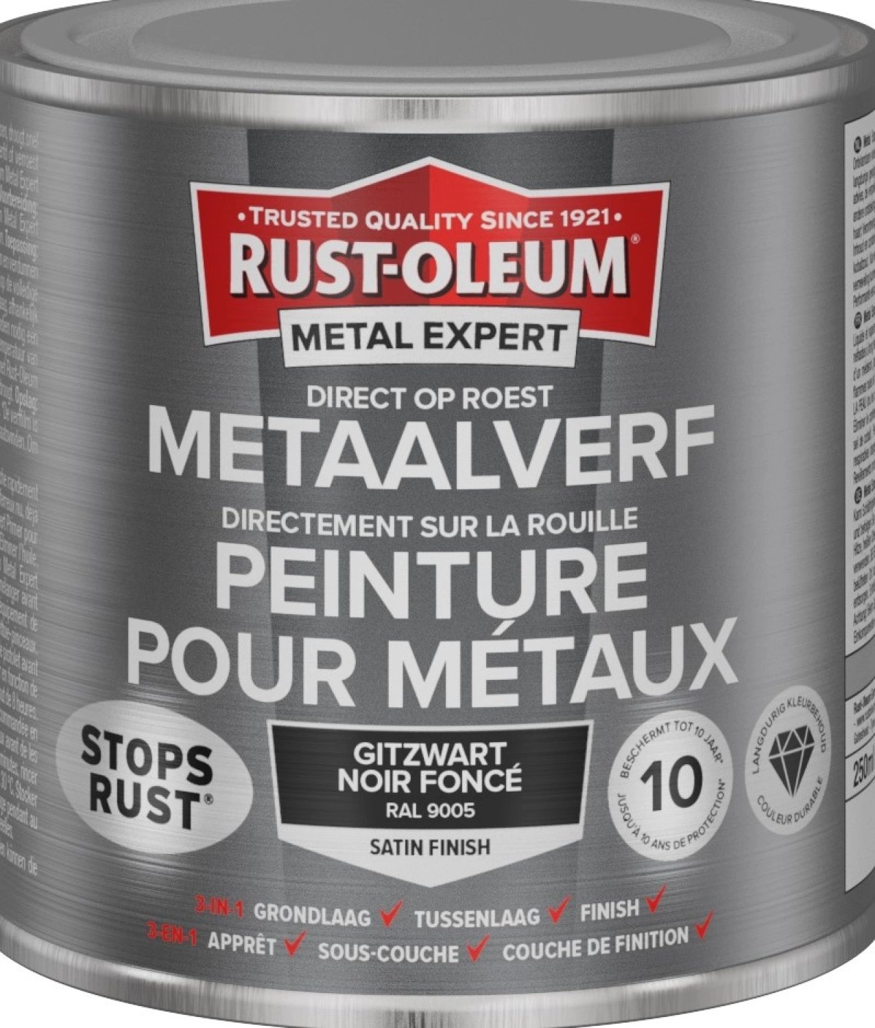 Rust-Oleum MetalExpert Zijdeglans - RAL 9005 gitzwart - 0,75L-image