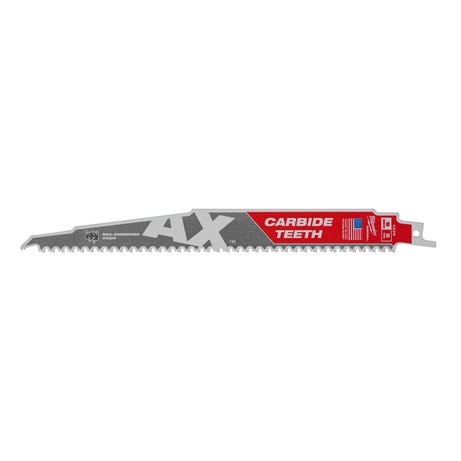 Milwaukee 48475526 Lame de scie alternative Sawzall The AX Carbide - 230 x 5TPI - bois - 5 pcs.-image