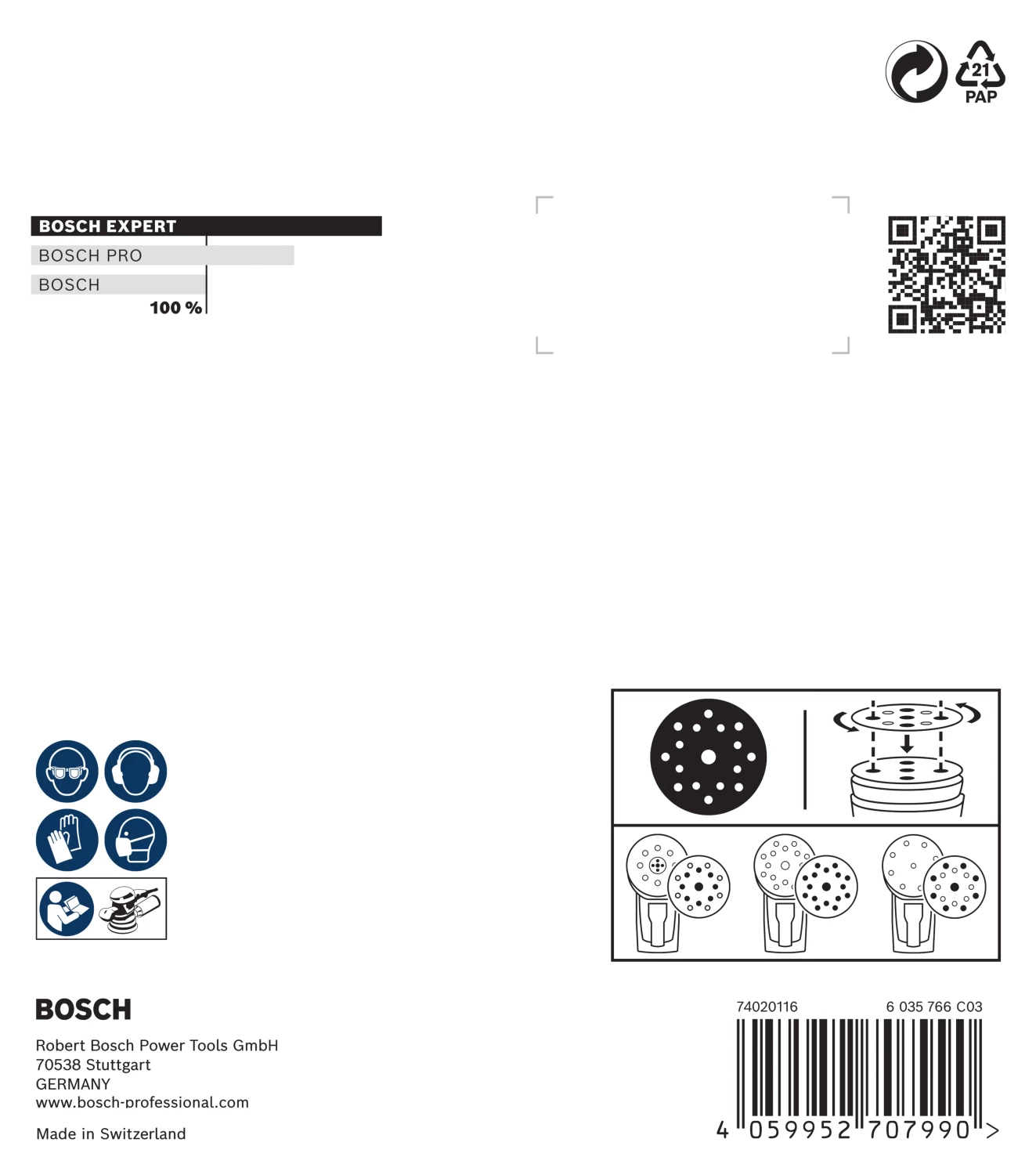 Bosch 2608902401 EXPERT Disque abrasif O780 avec support film - 125 mm - K120 (6 pièces)-image