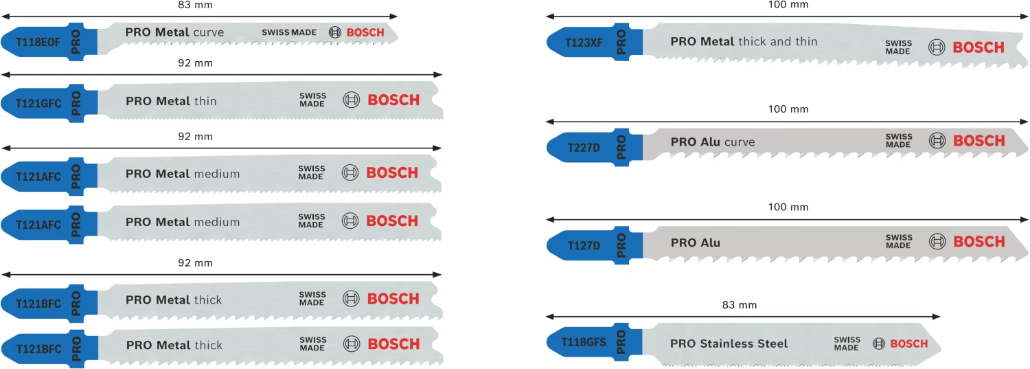 Bosch 2607011942 PRO Jeu de 10 lames de scie pour métal et aluminium en cassette Robustline-image