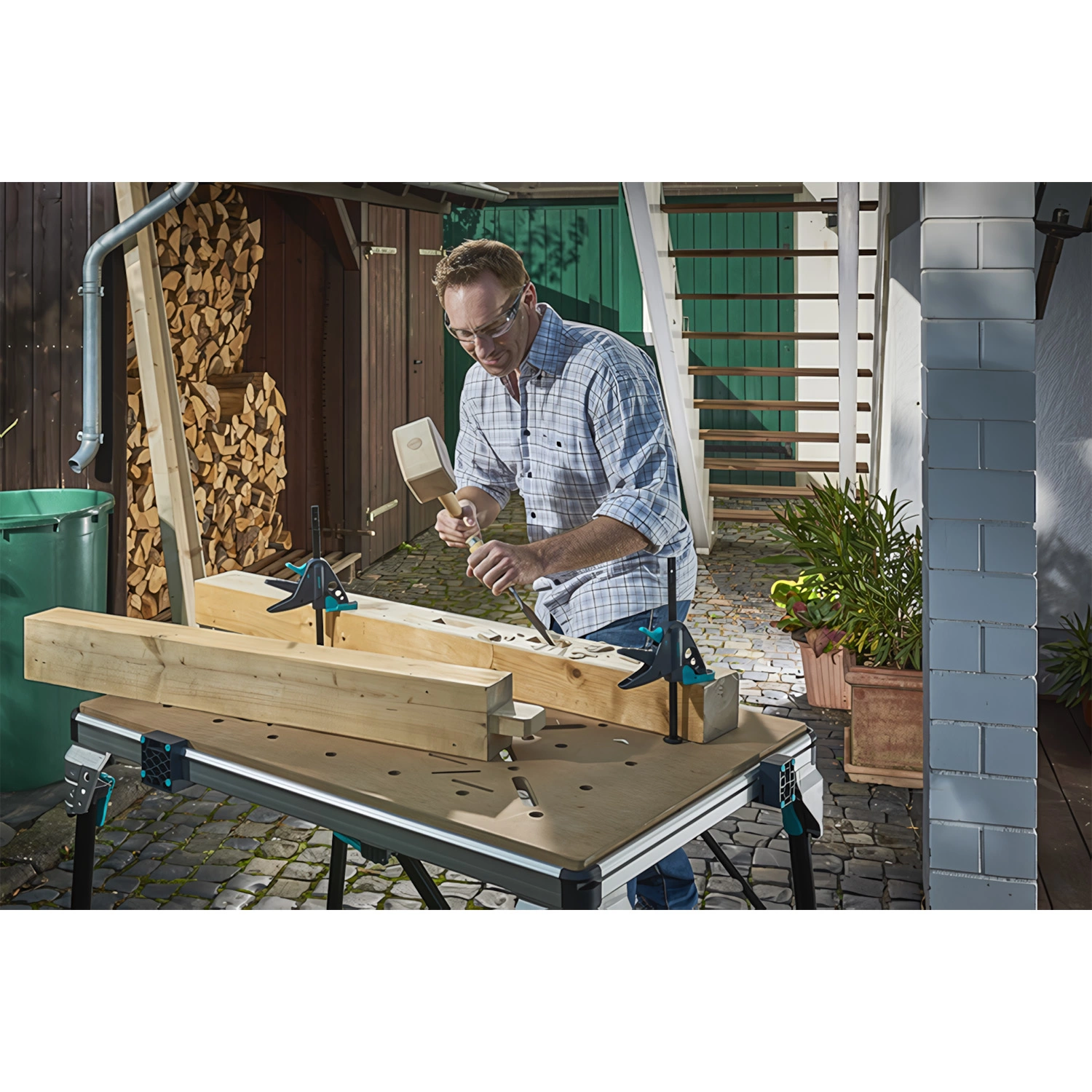 Wolfcraft 3036000 Tendeur de plan de travail PRO 65-150-W pour établi-image