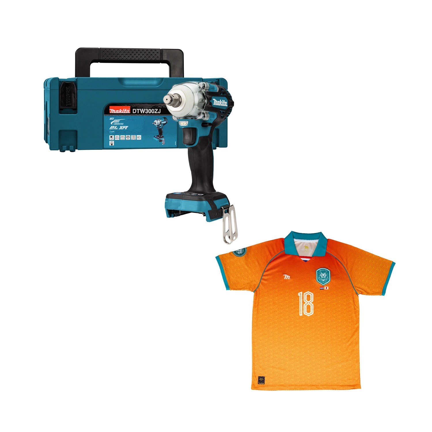 Makita DTW300ZJ 18V Li-ion Accu slagmoersleutel body in Mbox - 330Nm - 1/2" - met gratis Makita WK T-Shirt-image