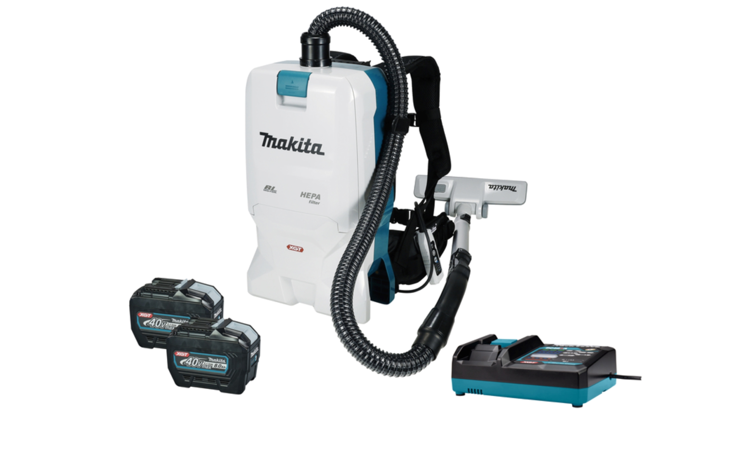 Makita VC011GL2NL1 XGT 40V Max Li-Ion Accu Rugstofzuiger Set (2x 8.0Ah) - 200 mbar-image