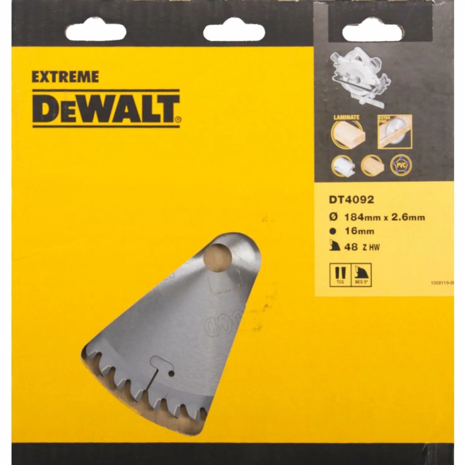 DeWALT DT4092 Extreme Lame de scie circulaire - 184 x 16 x 48T - Bois / Stratifié-image