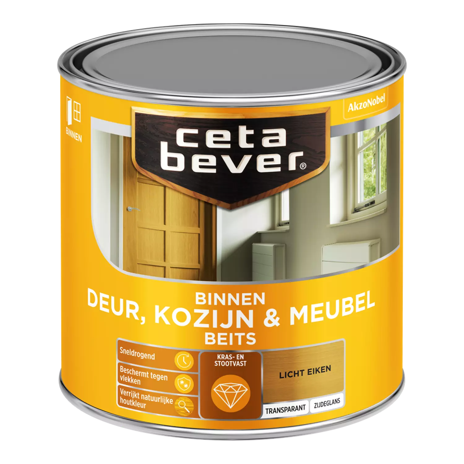 Cetabever Binnenbeits Deuren & Kozijnen Transparant Zijdeglans - Licht Eiken - 250ml-image