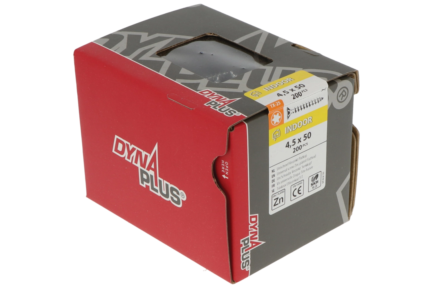 DynaPlus 0281.01.33901 Vis uni - Tête plate - Filetage plein - Intérieur - TX25 - 4.5 x 50mm (200pcs)-image