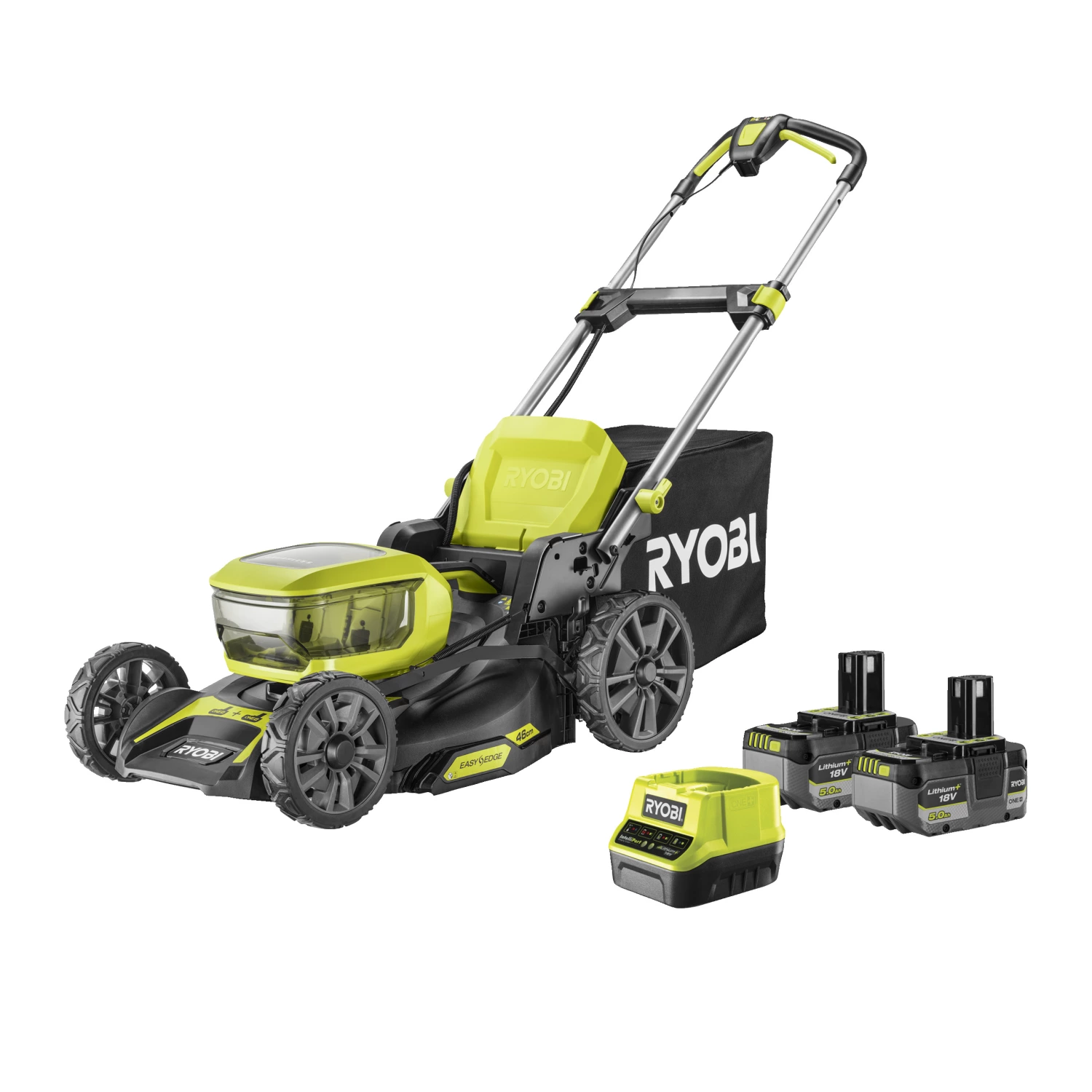 Ryobi RY18LMX46A-250 Tondeuse à gazon sans fil 18V Li-ion (2x batterie 5.0Ah) - 46cm-image