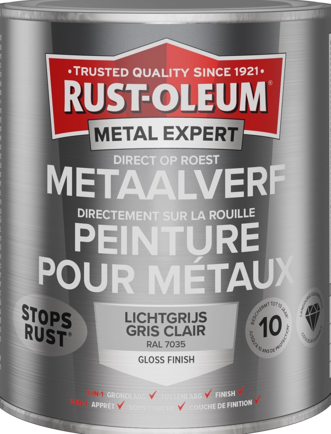 Rust-Oleum MetalExpert Hoogglans - RAL 7035 lichtgrijs - 0,25L-image