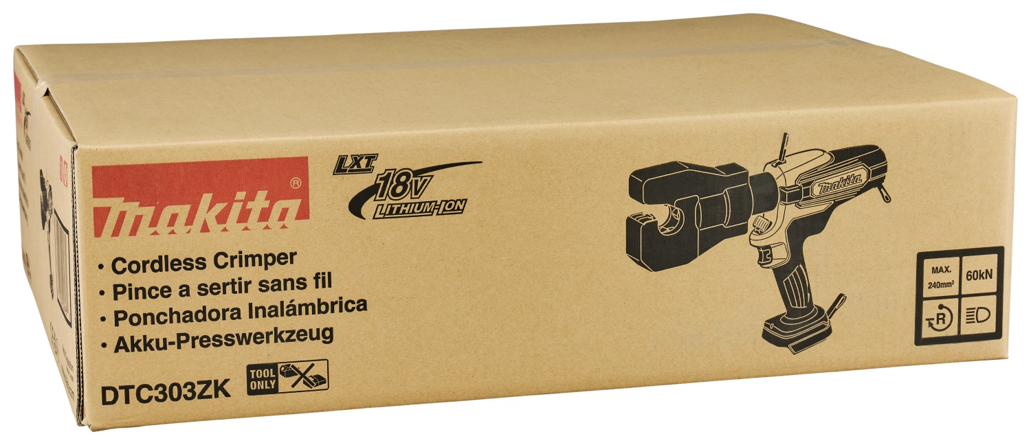 Makita DTC303ZK 18 V Li-ion batterie sertisseuse de câbles corps - 60 kN - 31,5 mm-image