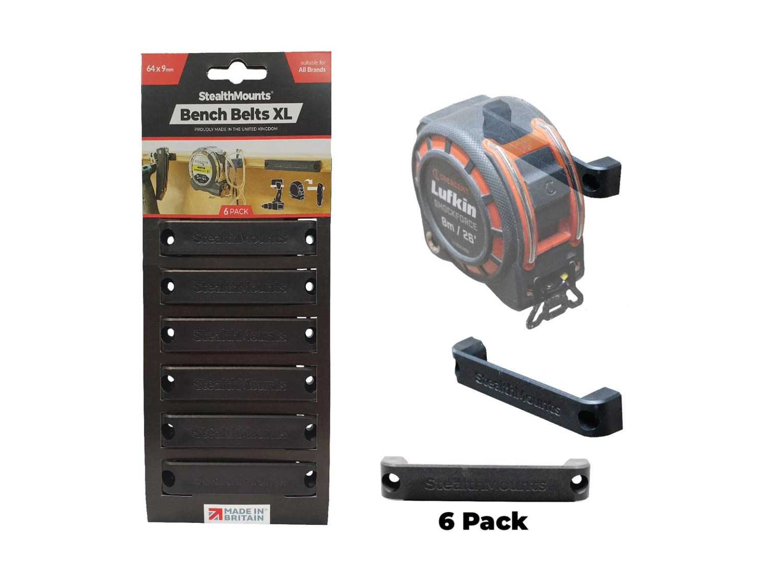 StealthMounts BB-XL-BLK-6 Bankriemen XL - Zwart - 6 stuks-image