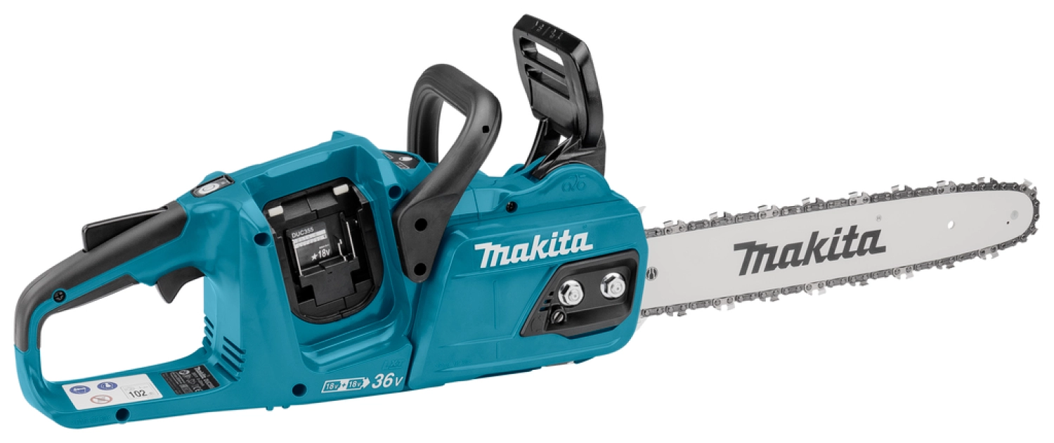 Makita DUC355PT2J 2x18V Li-Ion accu kettingzaag set (2x 5,0Ah) in Mbox - 350mm-image