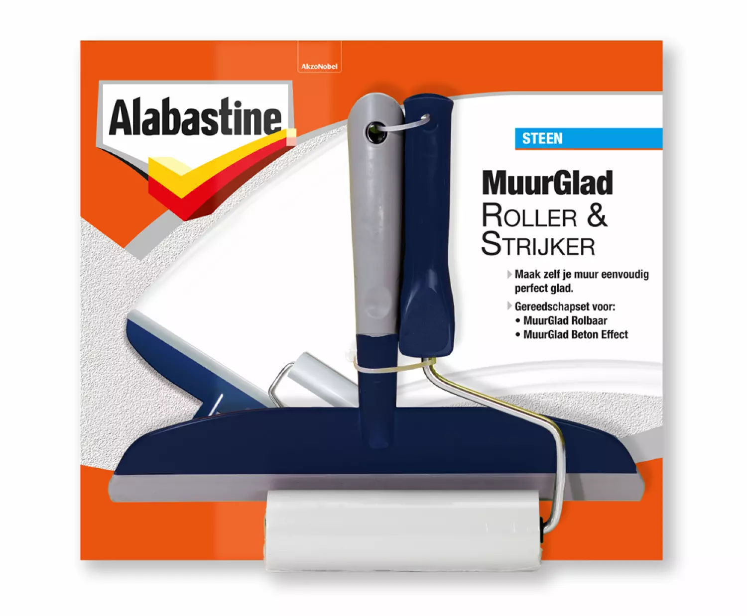 Alabastine 2 pièces Mur lisse Rouleau set incl. fer - Pierre-image