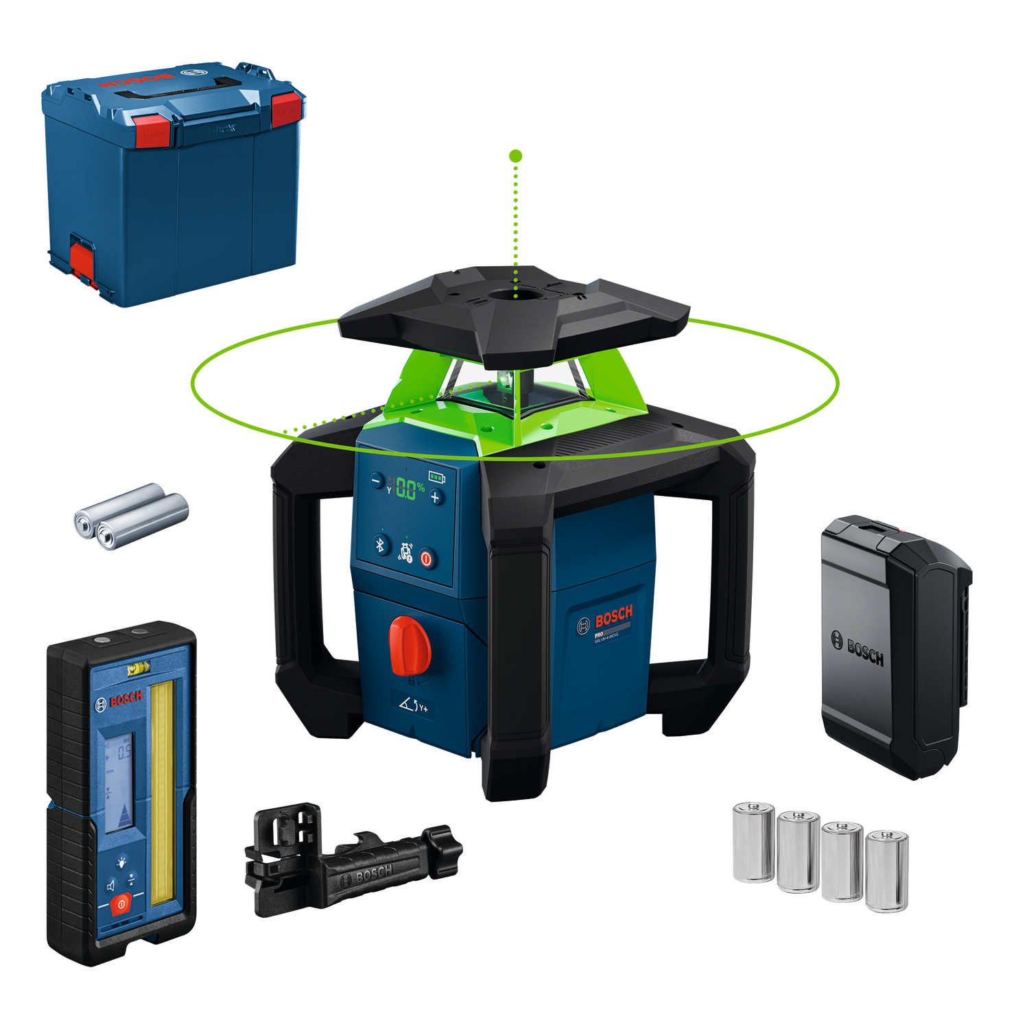 Bosch GRL 18V-4-34 CVG Roterende laser set incl. ontvanger in L-Boxx - groen - 30m - 1x 360° - IP66