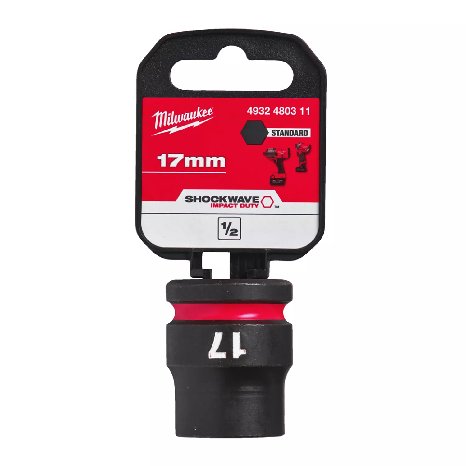 Milwaukee 4932480311 SHOCKWAVE krachtdop - 17 mm - 1/2"-image