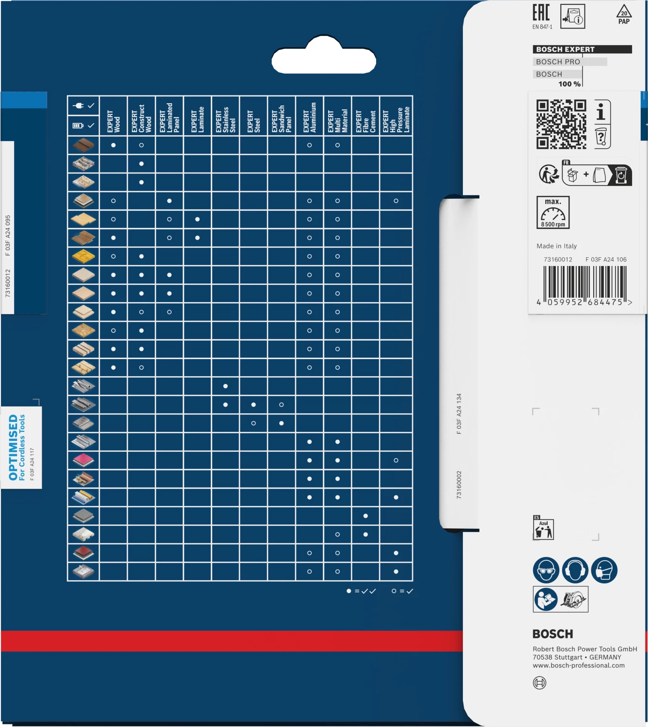 Bosch 2608902120 Lame de scie circulaire EXPERT - 165 x 20 x 54D - aluminium - Sans fil