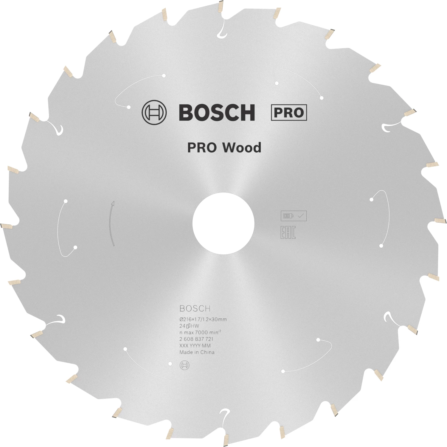 Bosch 2608837721 Lame de scie à tronçonner sans fil PRO pour bois - 216 x 30 x 24D