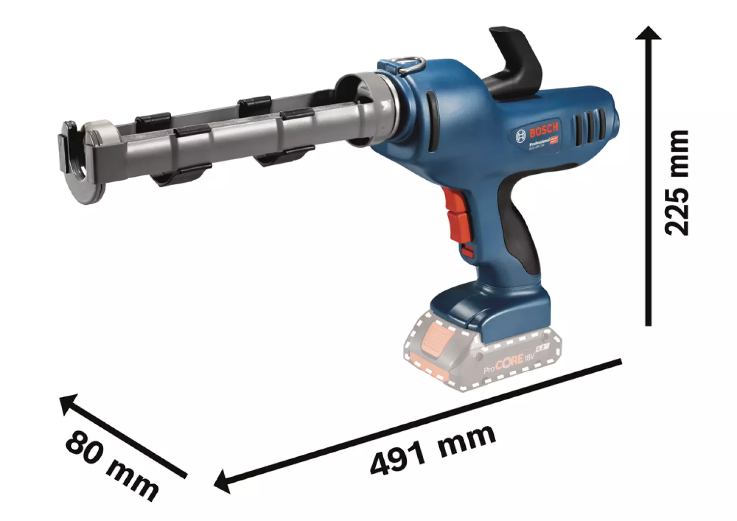 Bosch GCG 18V-310 18V Li-Ion accu afdichtingspistool body - 3,5kN - 310ml-image