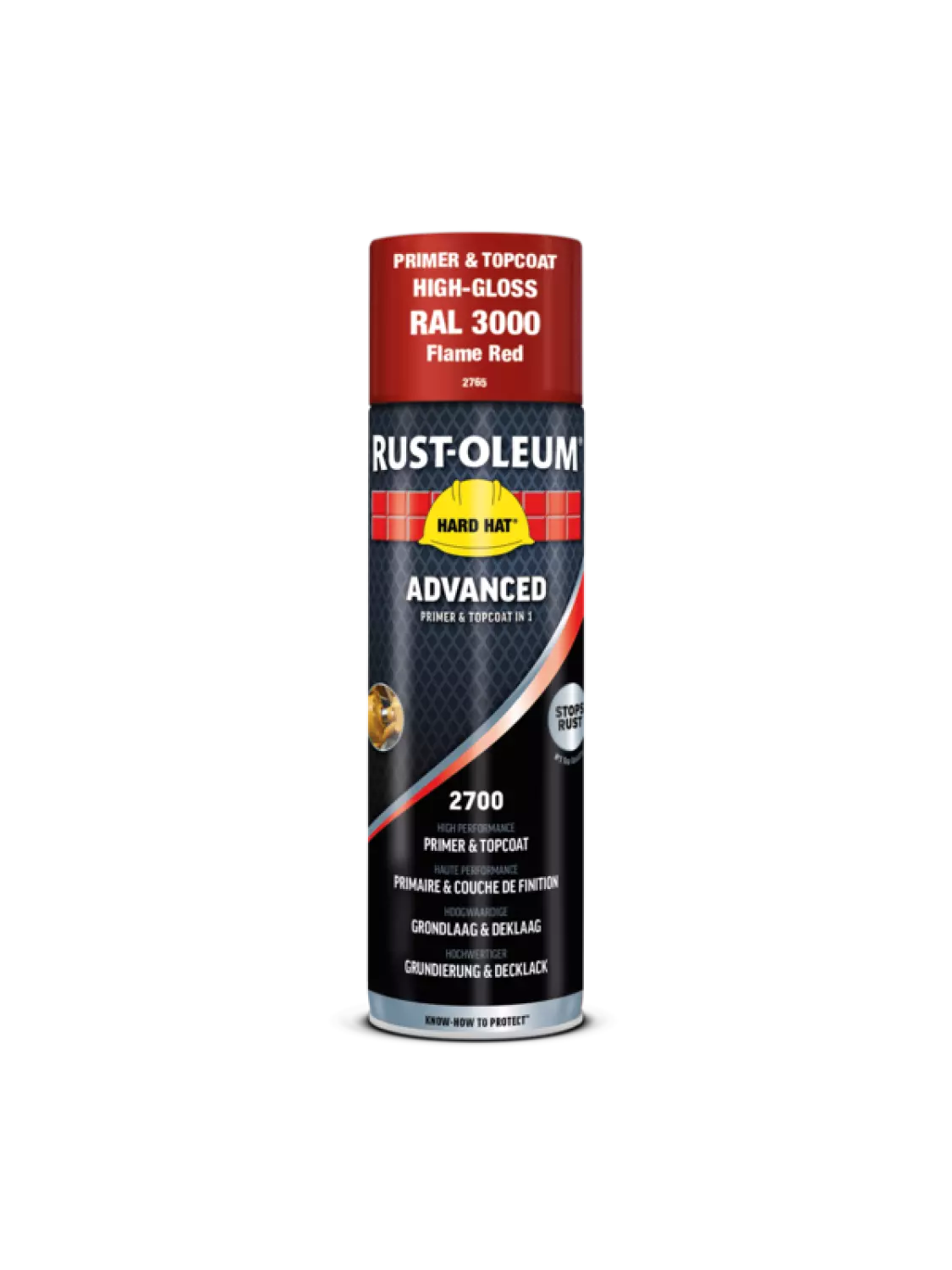 Rust-Oleum Hard Hat Advanced  Aérosol  Brillant  - RAL 3000  Rouge - 0,5L-image