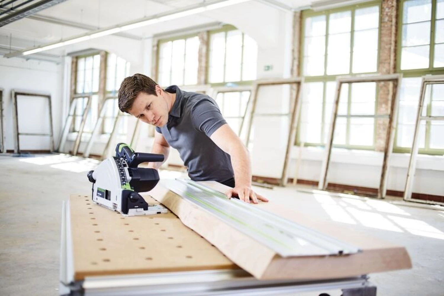 Festool FS 1400/2 Geleiderail - 1400mm - met 2x FSZ 120 schroefklemmen-image