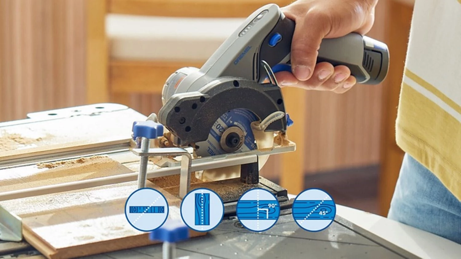 Dremel CS12V-SC1 12 V batterie Blueprint station de sciage portable (1x 2,0 Ah) dans un coffret-image