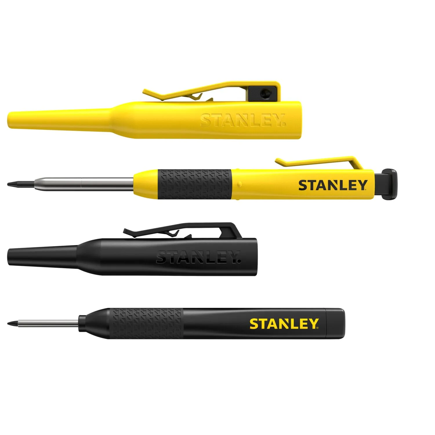 Stanley STHT72010-0 Markeerpotlood Kit incl. navullingen en doppen met holster - ingebouwde puntenslijper - Grafiet