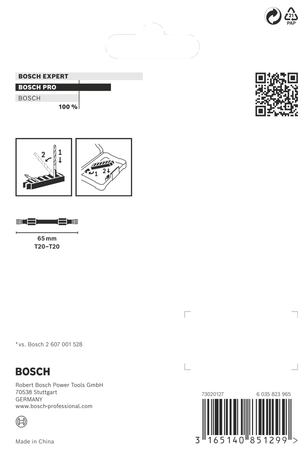 Bosch 2608522339 8-delige Schroefbitset - T20 - 65mm-image