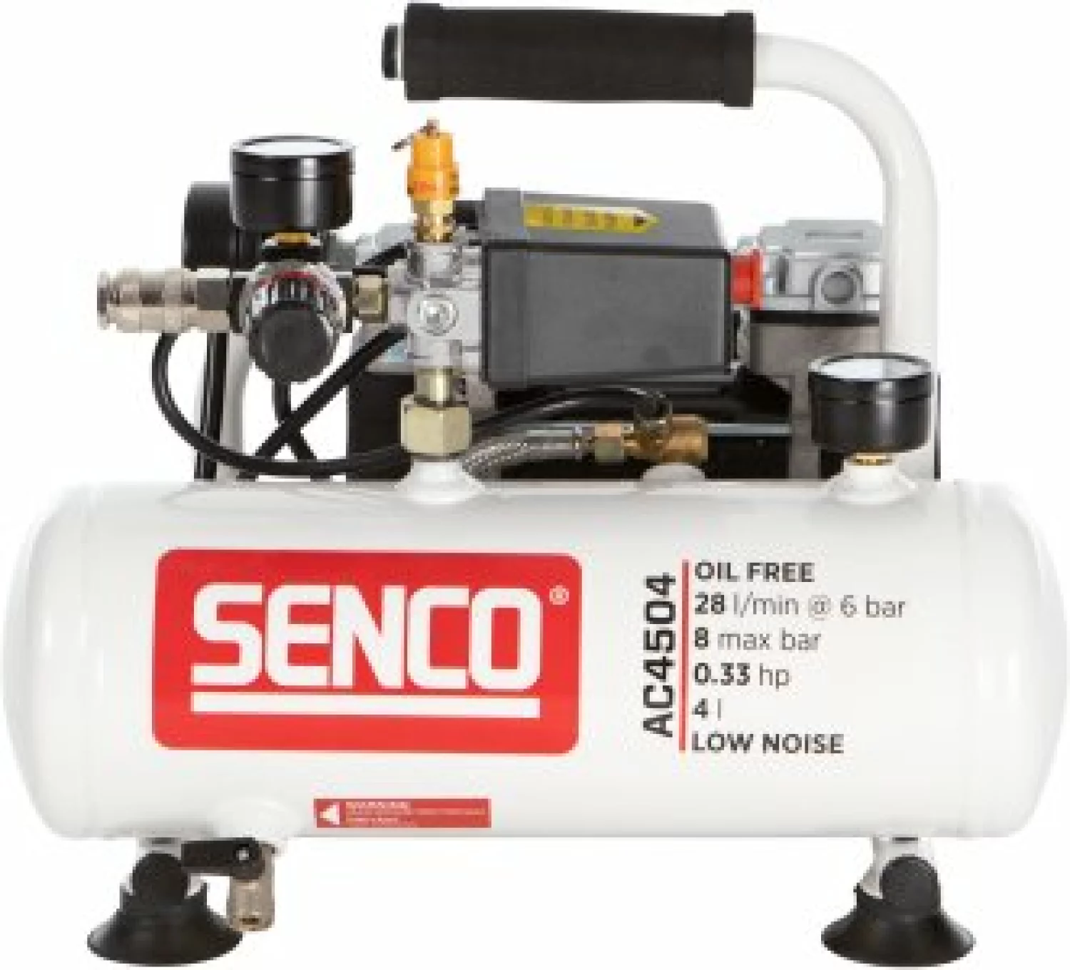 Senco AC10304 Compressor - Geluidsarm - 550W - 9 bar - 4L - 55L/m-image