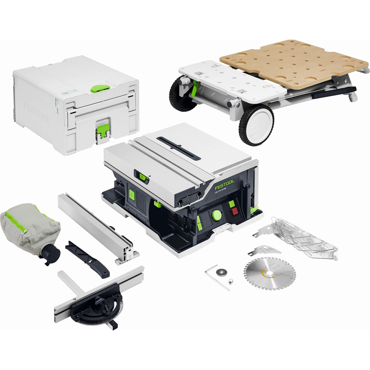 Festool CSC SYS 50 EBI-Basic-Set 36V (2x18V) Accu tafelcirkelzaag body incl. onderstel en accessoires - 168mm-image