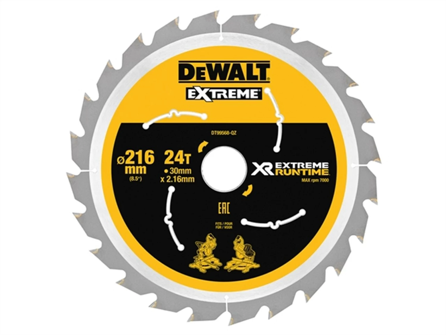 DeWALT DT99568 XR Cirkelzaagblad - 216 x 30 x 24T - Hout-image