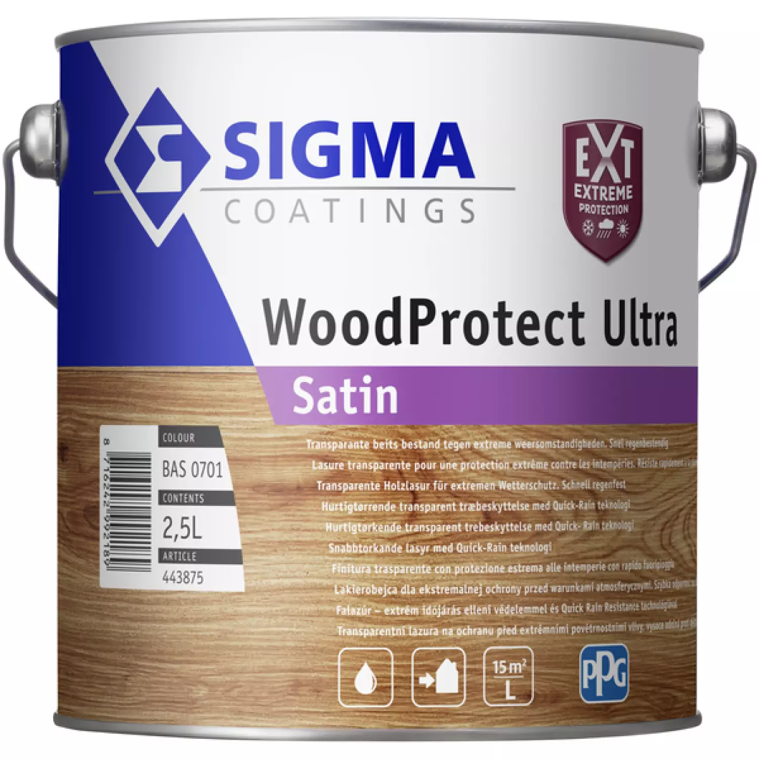 Sigma WOODPROTECT ULTRA SATIN WB BASE Blanche 0701 2,5L-image